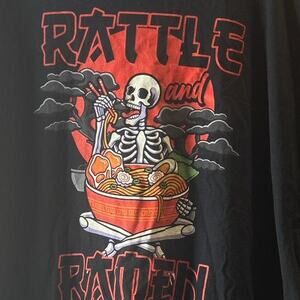 Rattle and Ramen Skeleton Men's Graphic T Shirt Tees Brisco Brands Size 3X